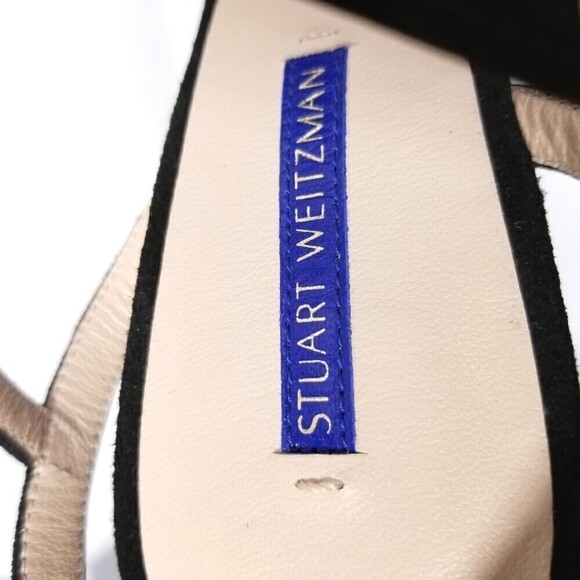 NWT Stuart Weitzman Misty 90s Platform Black Suede Strappy Chunky Block Heel 9.5 - Picture 12 of 13